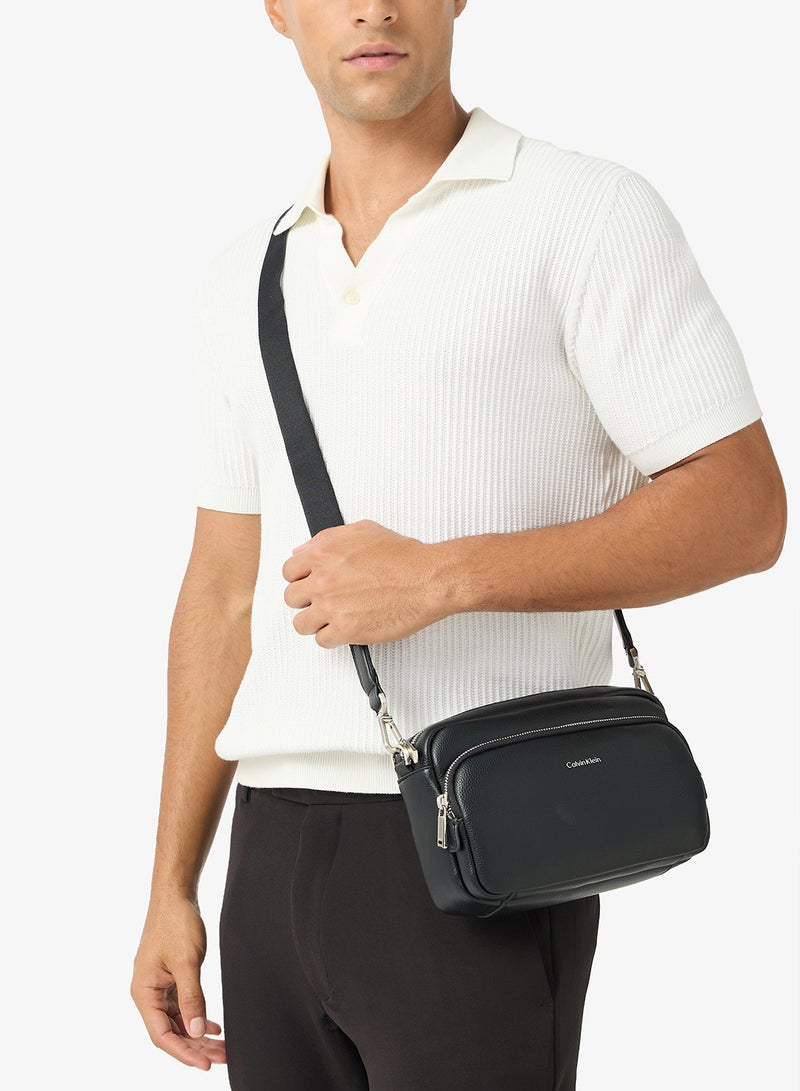 CALVIN KLEIN Logo Pebbled Crossbody Camera Bag - Image 1